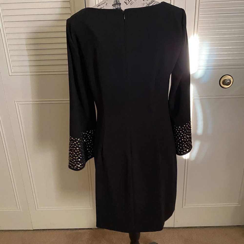 Jessica Howard black shift dress wide bell sleeve studs - Picture 16 of 17